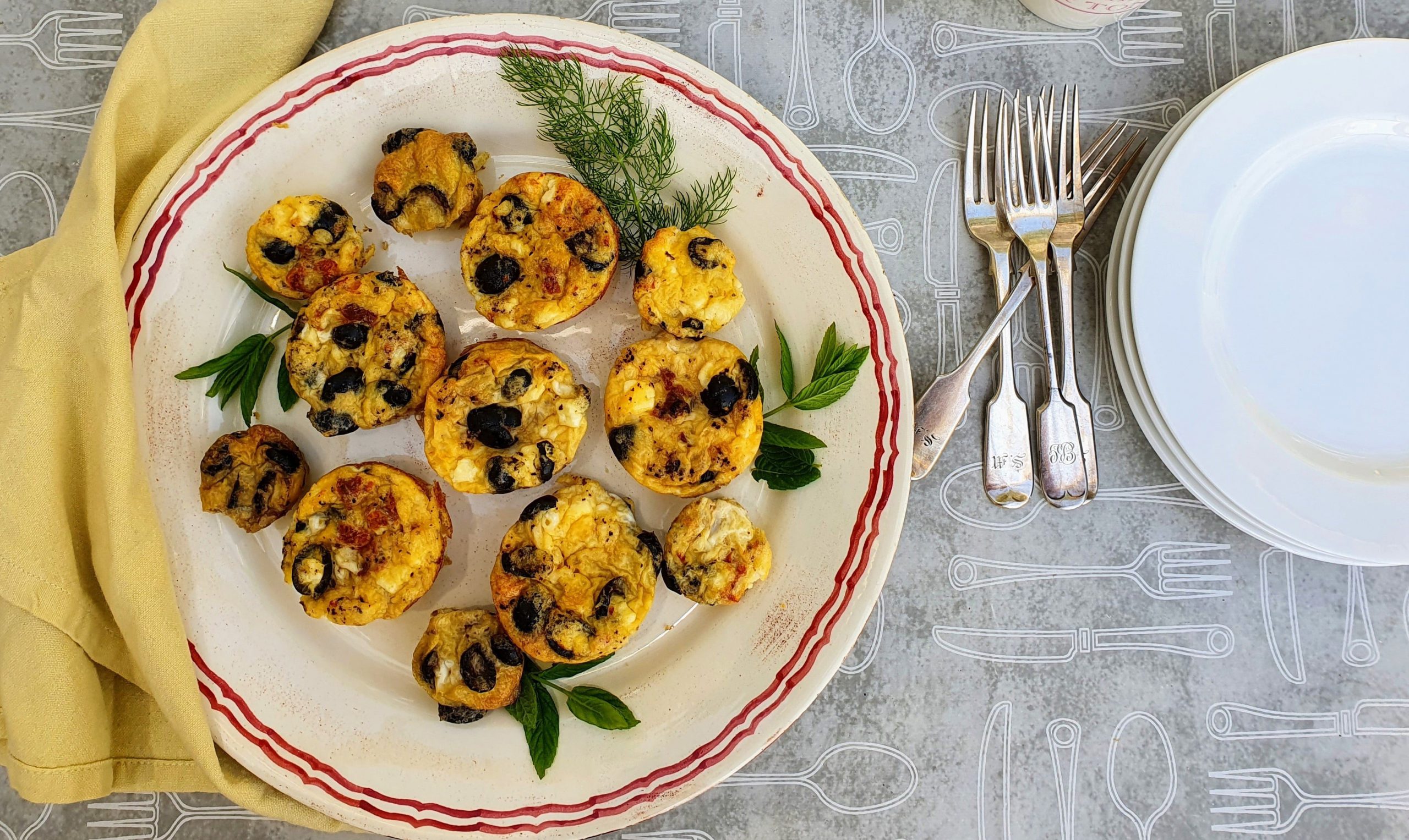 Feta, black olive & sun-dried tomato breakfast muffins