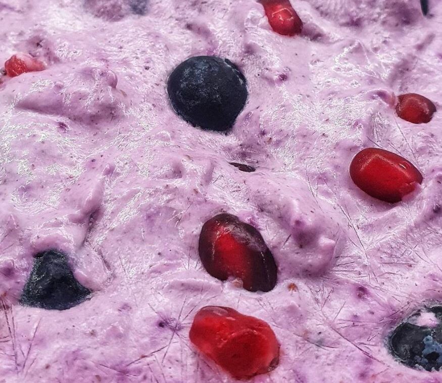 Blueberry & chia coconut ice cream