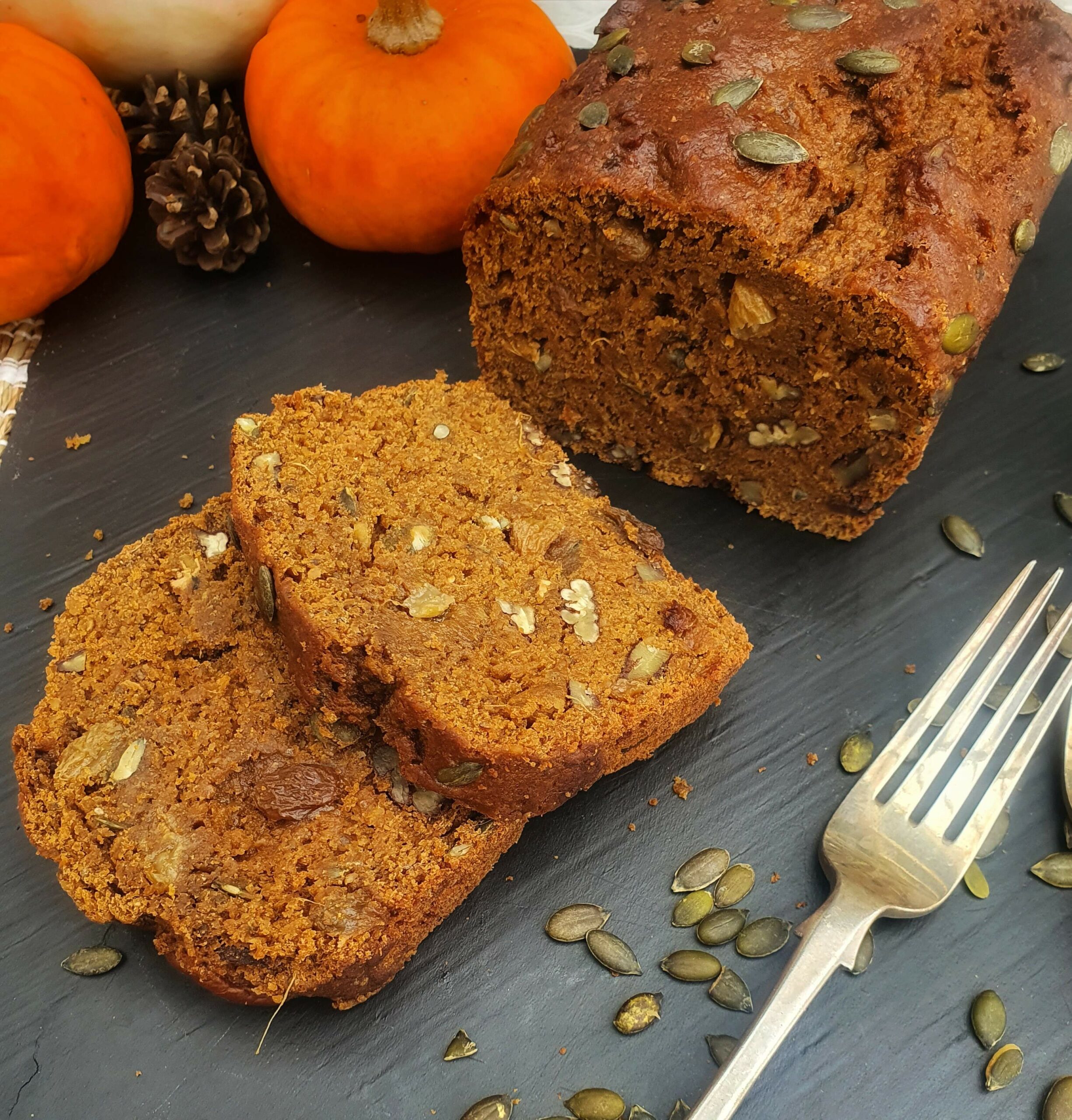 Spiced Pumpkin, Ginger, Pecan & Date Loaf