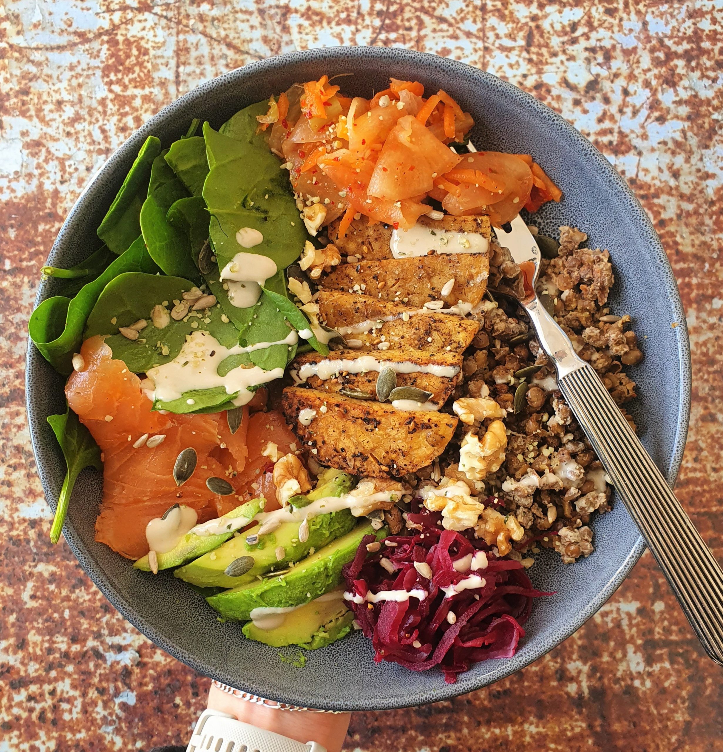 Colourful Fermented Buddha Bowl￼